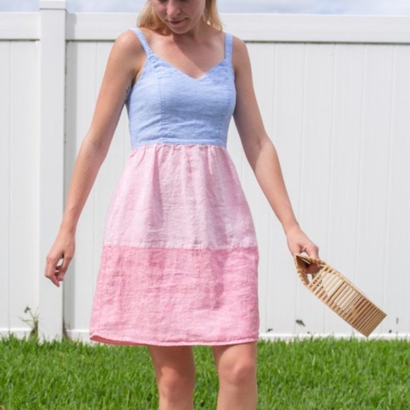 Cynthia Rowley Colour Block Linen Sundress Large - Picture 10 of 10